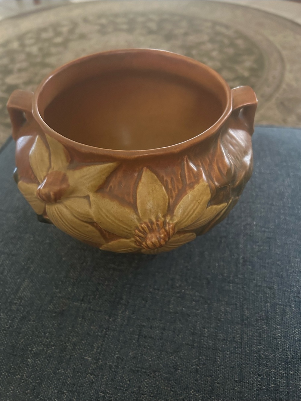 Vintage circa 1944 Roseville Clematis Brown Pottery 667-5